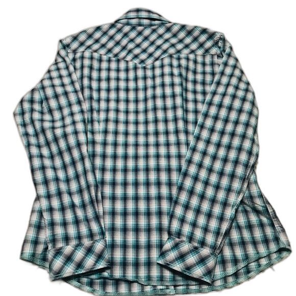 Rough Stock light blue shirt  Panhandle slim button down shirt size M western - Picture 8 of 8